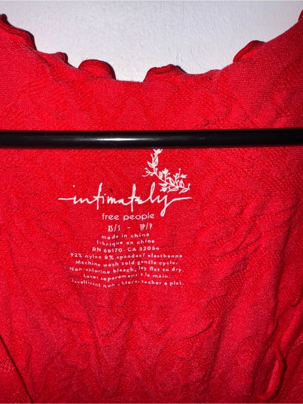 Free People Red Ribbed Lace Tank Top - Picture 3 of 3